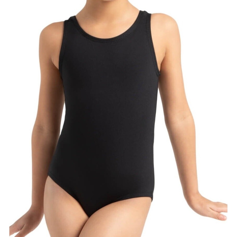 NWT Capezio The Dancemaker Toddler Girls Tank Leotard Black Size Large‎